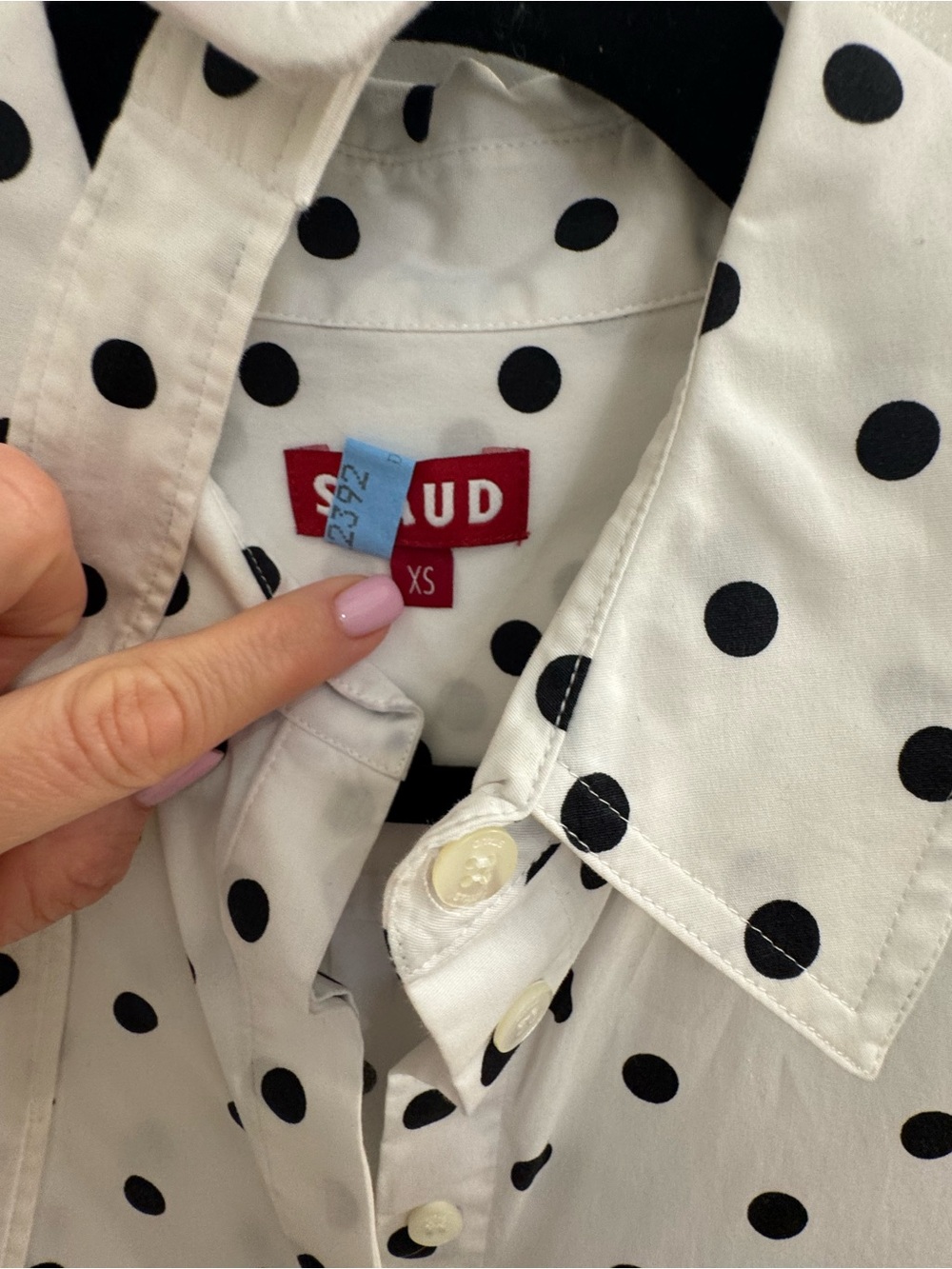 STAUD White Maxi Dress with Black Polka Dots sold out - Picture 9 of 9